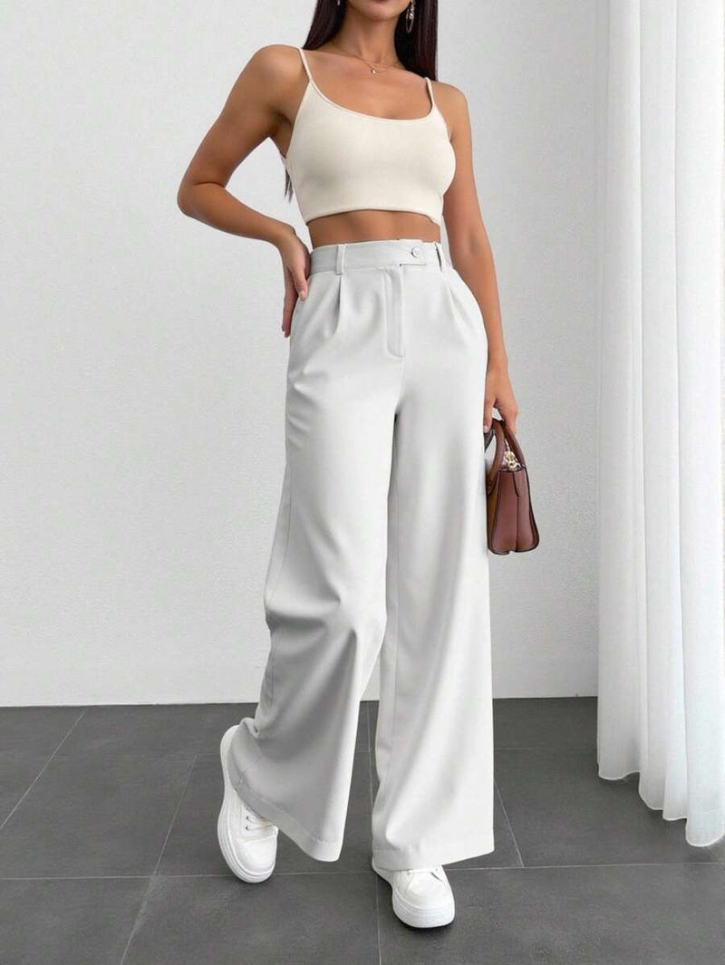 Calça Pantalona Feminina Alfaiataria Fecho Italiano Cruzado Bellizzi 