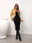 Casaco Feminino Curto Soft Elegante Estilo Casual Bellizzi 