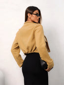 Casaco Feminino Curto Soft Elegante Estilo Casual Bellizzi 