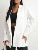 Blazer Feminino Alongado de Alfaiataria com Botão Social Bellizzi 