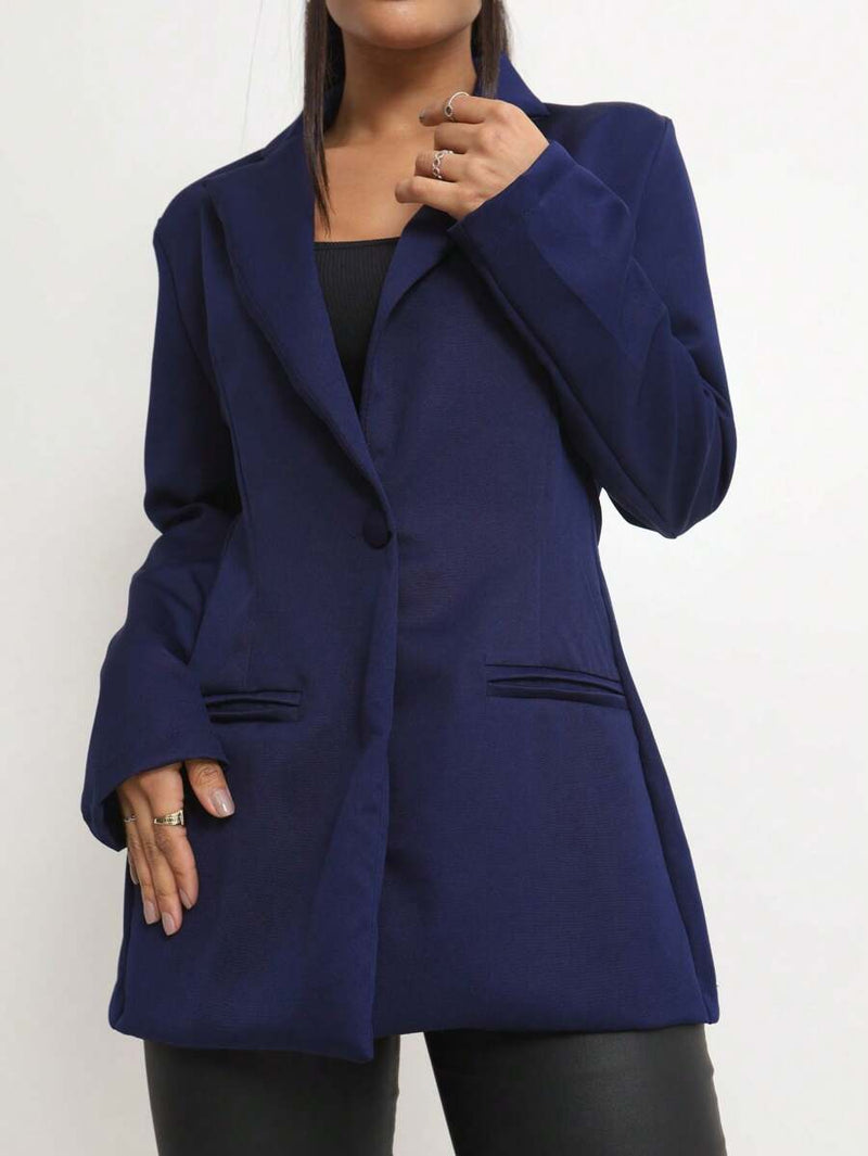 Blazer Feminino Alongado de Alfaiataria com Botão Social Bellizzi 