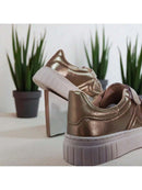 Tênis Feminino Plataforma Verniz Slip On Casual Confortável Bellizzi 