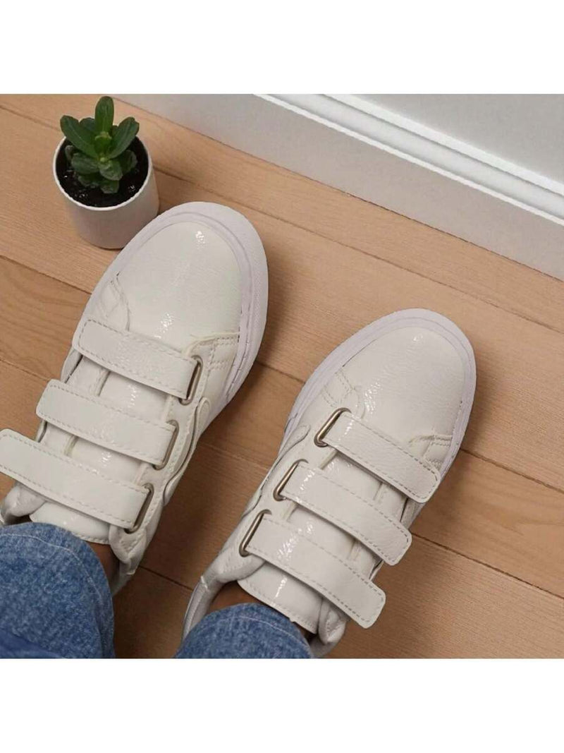 Tênis Feminino Plataforma Verniz Slip On Casual Confortável