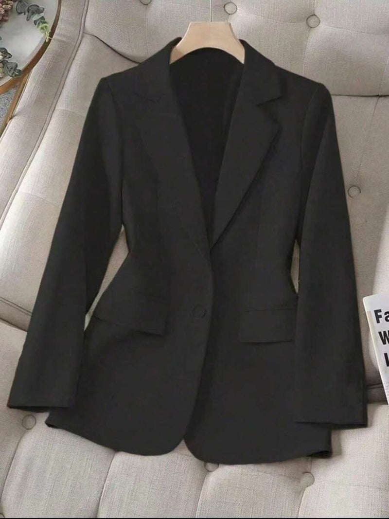 Blazer Feminino Alfaiataria com Forro Botão Elegante