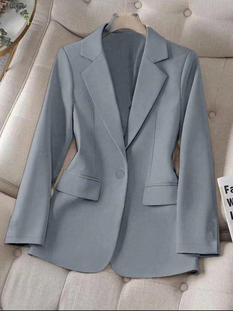 Blazer Feminino Alfaiataria com Forro Botão Elegante