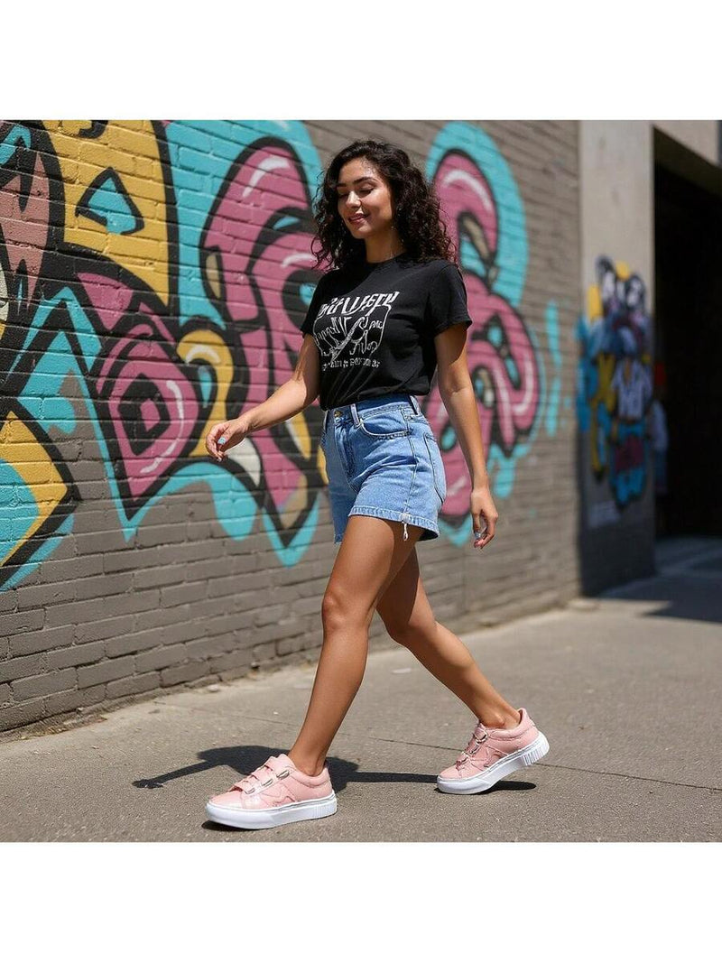 Tênis Feminino Plataforma Verniz Slip On Casual Confortável