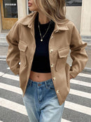 Casaco Feminino Tipo Lã com Bolso Bainha Assimétrica Bellizzi 