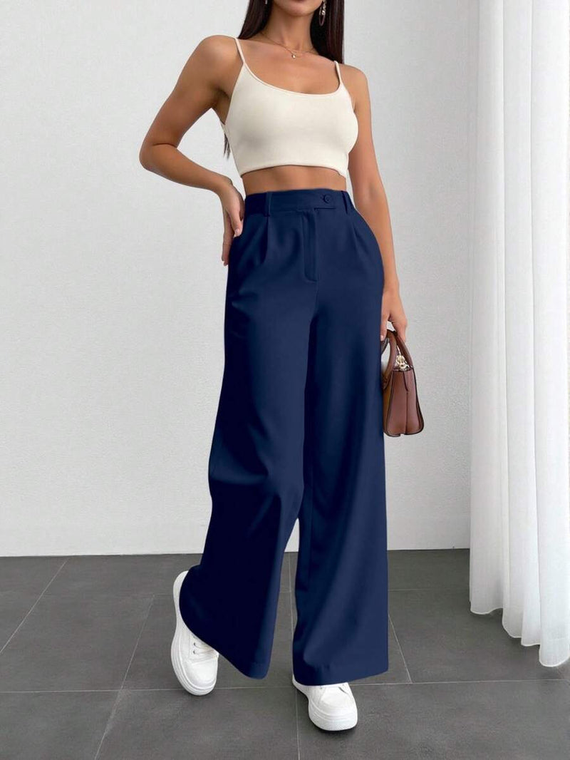 Calça Pantalona Feminina Alfaiataria Fecho Italiano Cruzado Bellizzi 