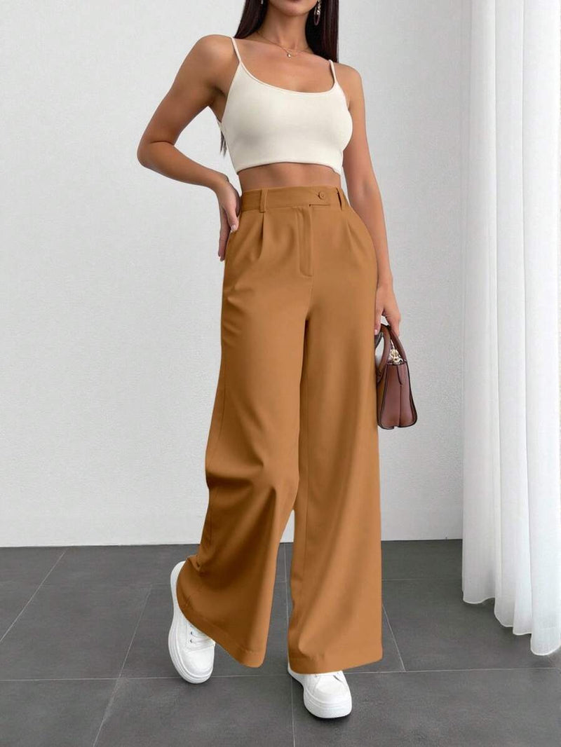 Calça Pantalona Feminina Alfaiataria Fecho Italiano Cruzado Bellizzi 