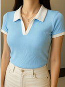 Camisa Polo Feminina de Algodão Ribana Premium Casual