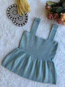 Blusa Bata Regata Feminina Com Babado Peplum Tricot Modal Verão Realize Trico Rodadinha Bellizzi 