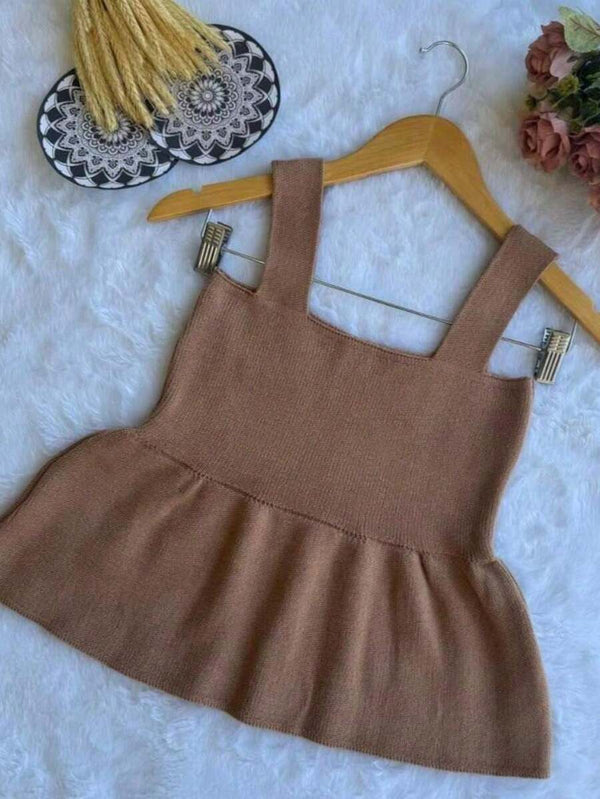 Blusa Bata Regata Feminina Com Babado Peplum Tricot Modal Verão Realize Trico Rodadinha Bellizzi 