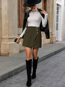 Pariaura Detalhe Do Botão Saia Embrulhada Bellizzi 