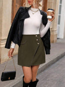 Pariaura Detalhe Do Botão Saia Embrulhada Bellizzi 