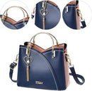 Bolsa Tote Feminina Colorblock em Couro Sintético Casual Bellizzi 