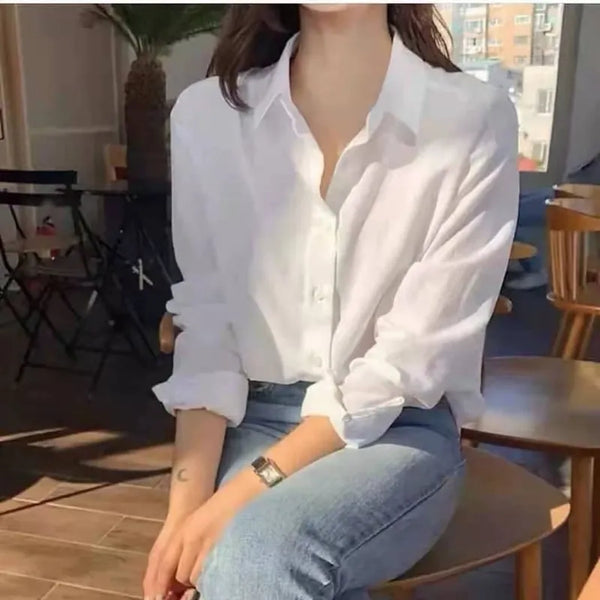 Camisa Feminina em Viscose Manga Longa Casual Elegante Bellizzi 