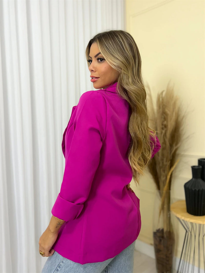 Blazer Feminino de Poliéster Casual Social Elegante Bellizzi 