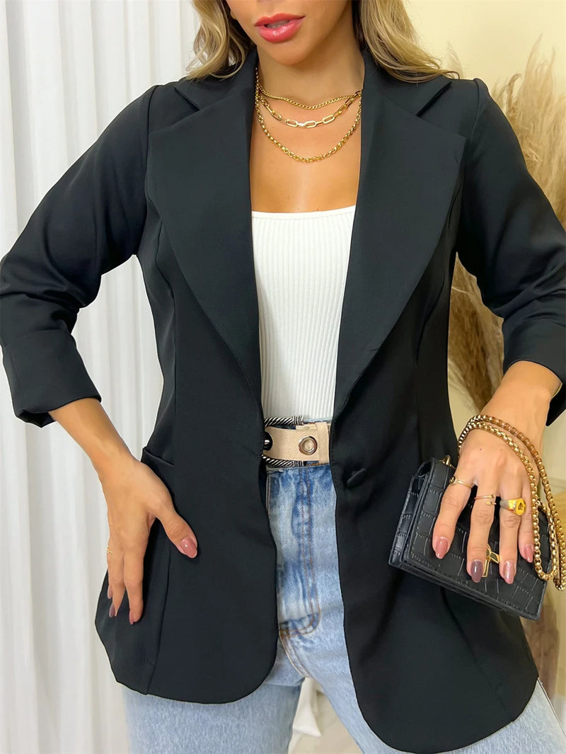 Blazer Feminino de Poliéster Casual Social Elegante Bellizzi 