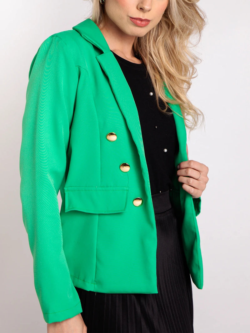 Blazer Feminino Alfaiataria Elegante Casual Social com Botão