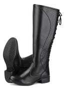 Bota Montaria Feminina Cano Alto Couro Ecológico Clássica Bellizzi 