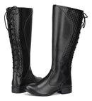 Bota Montaria Feminina Cano Alto Couro Ecológico Clássica Bellizzi 