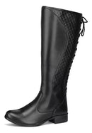 Bota Montaria Feminina Cano Alto Couro Ecológico Clássica Bellizzi 