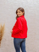 Blazer Feminino Alfaiataria Elegante Casual Social com Botão Bellizzi 