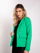 Blazer Feminino Alfaiataria Elegante Casual Social com Botão Bellizzi 