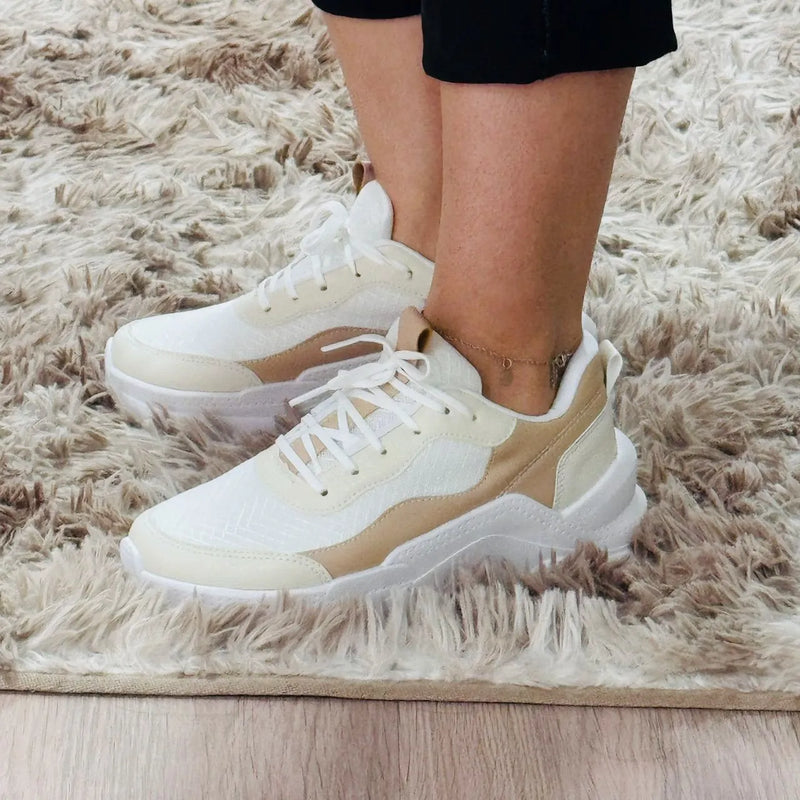 Tênis Feminino Sintético Plataforma Tratorado Casual Bellizzi 
