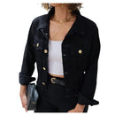 Jaqueta Feminina de Algodão Jeans Cropped Barra Desfiada Bellizzi 