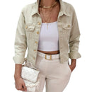 Jaqueta Feminina de Algodão Jeans Cropped Barra Desfiada Bellizzi 