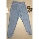 Calça Jeans Jogger Feminina de Algodão Cintura Alta Bellizzi 