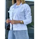 Jaqueta Jeans Feminina com Lycra Corte Ajustado Linha Premium Bellizzi 