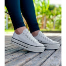 Tênis Feminino de Lona Plataforma Casual Estilo Urbano Bellizzi 