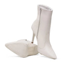 Bota Feminina Couro Sintético Cano Médio Salto Agulha Elegante Bellizzi 