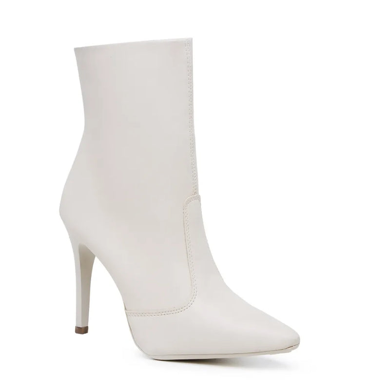 Bota Feminina Couro Sintético Cano Médio Salto Agulha Elegante Bellizzi 