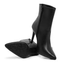 Bota Feminina Couro Sintético Cano Médio Salto Agulha Elegante Bellizzi 