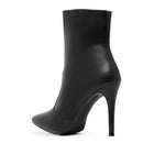 Bota Feminina Couro Sintético Cano Médio Salto Agulha Elegante Bellizzi 