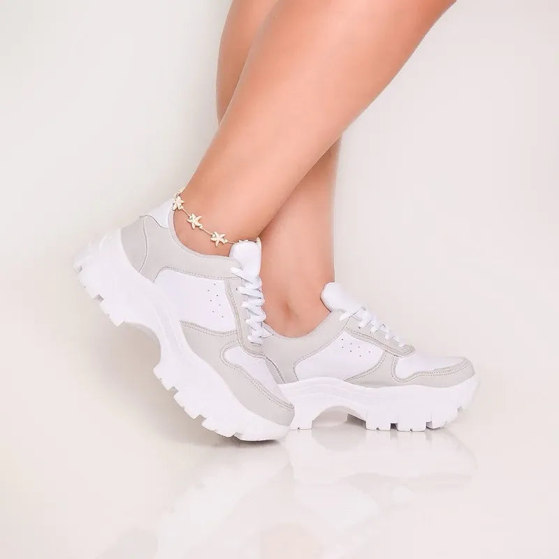 Tênis Feminino Plataforma Casual Confortável Para Passeio e Dia a Dia Bellizzi 