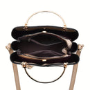 Bolsa Tote Feminina Colorblock em Couro Sintético Casual Bellizzi 