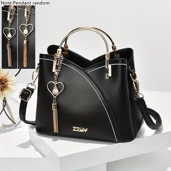 Bolsa Tote Feminina Colorblock em Couro Sintético Casual Bellizzi 