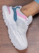 Tênis Feminino Branco Camurça PU Casual Leve para Caminhada Bellizzi 