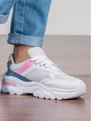 Tênis Feminino Branco Camurça PU Casual Leve para Caminhada Bellizzi 