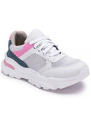 Tênis Feminino Branco Camurça PU Casual Leve para Caminhada Bellizzi 