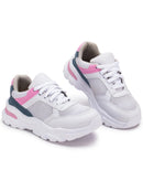 Tênis Feminino Branco Camurça PU Casual Leve para Caminhada Bellizzi 