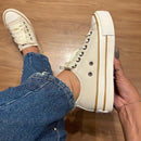 Tênis Feminino de Lona Plataforma Casual Estilo Urbano Bellizzi 