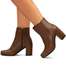 Bota Feminina Cano Curto Napa Soft Salto Grosso Elegante Bellizzi 