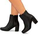 Bota Feminina Cano Curto Napa Soft Salto Grosso Elegante Bellizzi 