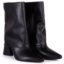 Bota Feminina Taupe Sintética Cano Médio Salto Geométrico Casual Bellizzi 