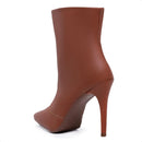 Bota Feminina Couro Sintético Cano Médio Salto Agulha Elegante Bellizzi 